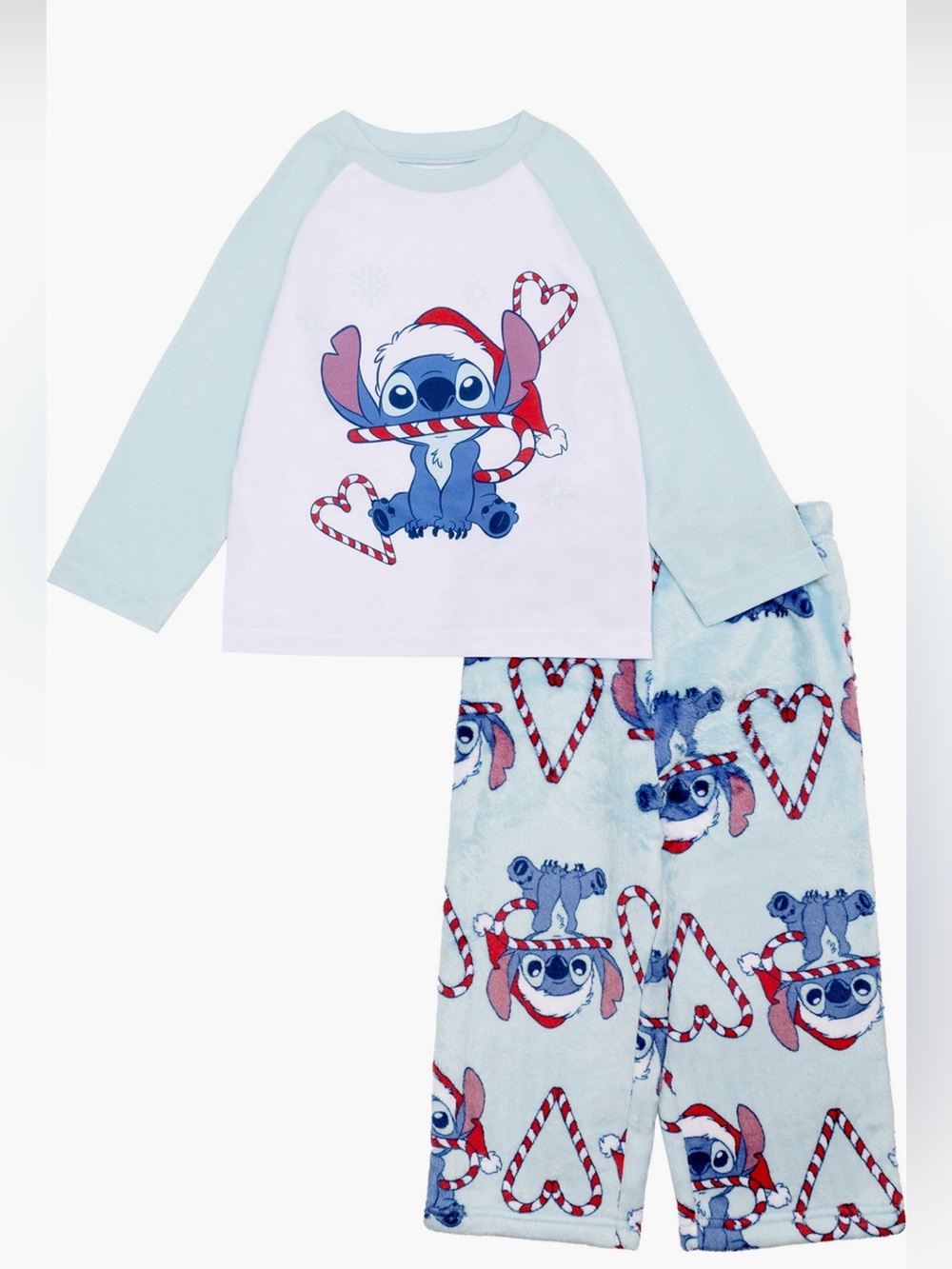 Disney Light Blue & White Lilo & Stitch Holiday Pajama Set NWT!